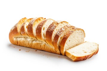 Sliced Bread Loaf Isolated on White. Freshly Baked Wheat Bread Loaves