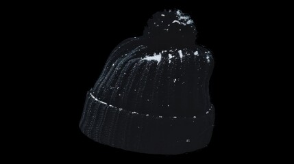 Warm knit hat with pom-pom designed for winter wear