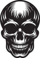 Skull Silhouette: Gothic Icon, Halloween Symbol, Death Concept, Spooky Design, Flat Vector Illustration, Crossbones and Skull vector icon set. Cartoon crossbones and skull icons.