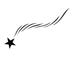 Shooting star icon. Falling meteorite or comet. Comet tail or star trail vector illustration isolated on white background
