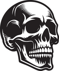 Skull Silhouette: Gothic Icon, Halloween Symbol, Death Concept, Spooky Design, Flat Vector Illustration, Crossbones and Skull vector icon set. Cartoon crossbones and skull icons.