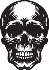 Skull Silhouette: Gothic Icon, Halloween Symbol, Death Concept, Spooky Design, Flat Vector Illustration, Crossbones and Skull vector icon set. Cartoon crossbones and skull icons.