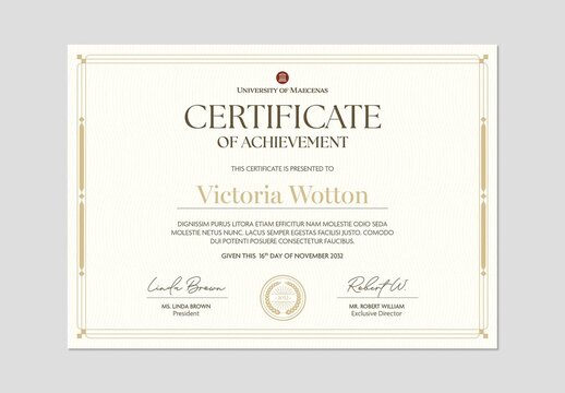 Elegant Certificate Layout