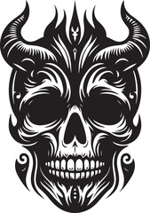 Skull Silhouette: Gothic Icon, Halloween Symbol, Death Concept, Spooky Design, Flat Vector Illustration, Crossbones and Skull vector icon set. Cartoon crossbones and skull icons.