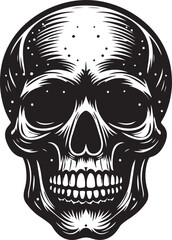 Skull Silhouette: Gothic Icon, Halloween Symbol, Death Concept, Spooky Design, Flat Vector Illustration, Crossbones and Skull vector icon set. Cartoon crossbones and skull icons.