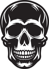 Skull Silhouette: Gothic Icon, Halloween Symbol, Death Concept, Spooky Design, Flat Vector Illustration, Crossbones and Skull vector icon set. Cartoon crossbones and skull icons.