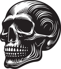 Skull Silhouette: Gothic Icon, Halloween Symbol, Death Concept, Spooky Design, Flat Vector Illustration, Crossbones and Skull vector icon set. Cartoon crossbones and skull icons.