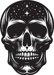 Skull Silhouette: Gothic Icon, Halloween Symbol, Death Concept, Spooky Design, Flat Vector Illustration, Crossbones and Skull vector icon set. Cartoon crossbones and skull icons.