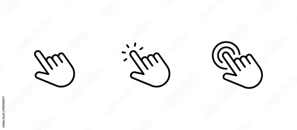 Aufkleber hand pointer icons. pointer click icon vector