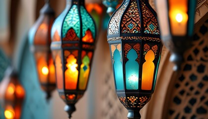 Intricate details of an Arabian lantern captured in stunning macro photography