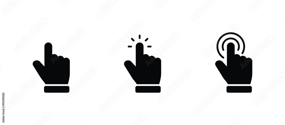 Poster hand pointer icons. pointer click icon vector