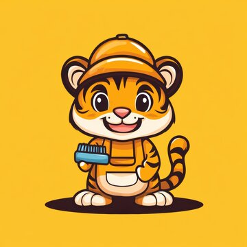 recommend clip art: Cute Tiger Janitor.