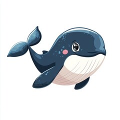 Naklejka premium Cute Cartoon Whale.