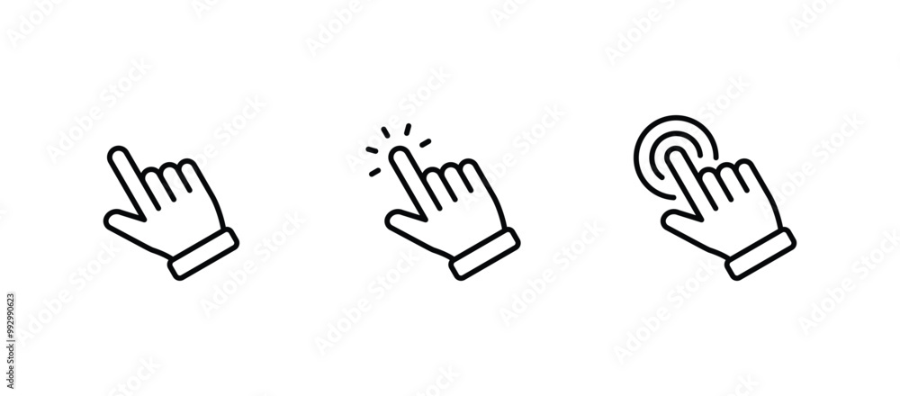 Poster hand pointer icons. pointer click icon vector
