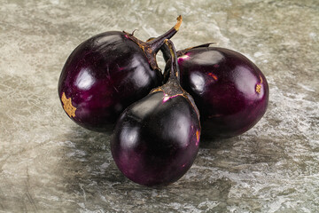 Raw violet and black eggplant
