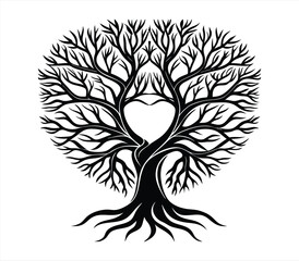 Love tree vector on white background