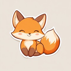 Obraz premium Cute Cartoon Fox.