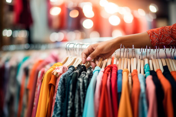 Fashion store displays using color psychology to create attractive and effective clothing arrangements