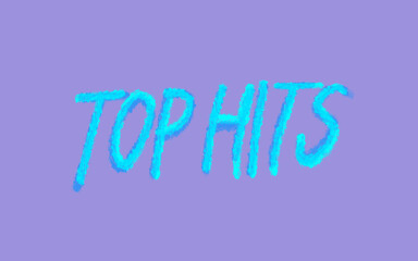 abstract blue top hits writing with purple background © Riza faryunanda