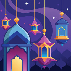 Islamic holiday background vector design