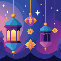 Islamic holiday background vector design