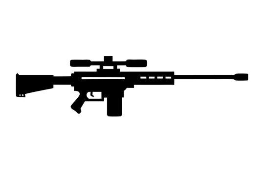 black sniper rifle with scope clip art preview