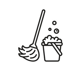 cleaning brush icon set vector on white background