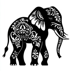 Ornamental Elephant Silhouette