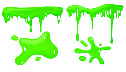 Green mucus slime drip. Liquid sticky goo vector. Jelly snot splatter. Realistic phlegm dribble isolated icon border. Dirt ooze toxic syrup effect for game. Spooky fluid gooey radioactive splodge