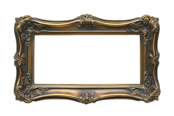 Ornate empty picture frame with intricate detailing, perfect for showcasing artwork or photographs, enhancing any home or office decor.