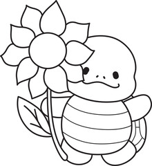 Free printable cute turtle for kindergarten.
Preschool outline printable education turtle animal.
