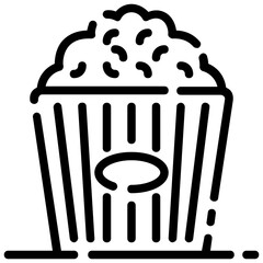 popcorn outline vector icon