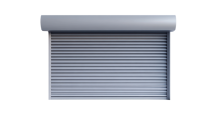 Metal roll-up shutter for windows and garages.
