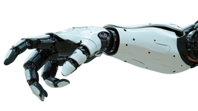 Futuristic robot hand showcasing advanced technology.