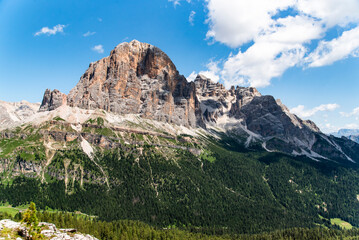 Beautiful mountain landscape. View of the Italian Dolomites in South Tyrol, included on the UNESCO list.