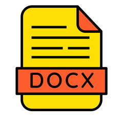 DOCX Icon, Document file Icon