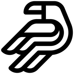 Crow. Editable stroke vector icon.