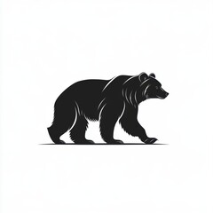 Fototapeta premium Walking Bear Silhouette.