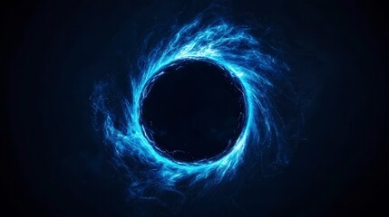 Mystical blue energy circle against a dark background with radiant effects