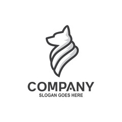 Minimalist wolf logo vector