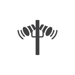 Radio tower with signal waves vector icon