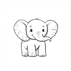 Fototapeta premium Cute Elephant Cartoon.