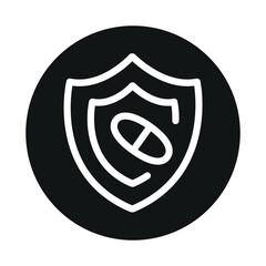 Immunosuppressives line black icon. Vector isolated button.