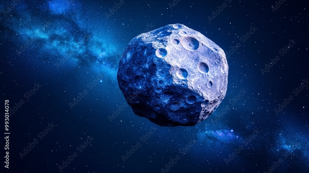 Poster a lone asteroid floating in the vastness of deep space