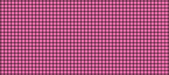 Pink bubblegum and black plaid fabric texture background
