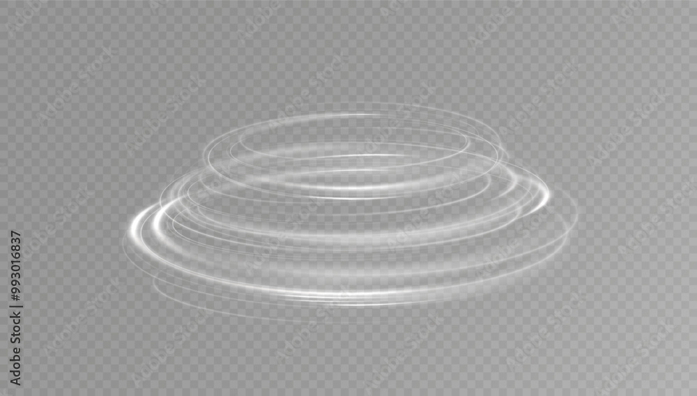 Poster Light white Twirl. Curve light effect of white line. Glowing white spiral. The effect of high-speed abstract lines. Rotating shiny rings.
