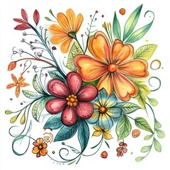 Watercolor Floral Bouquet.