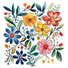 Watercolor Flower Bouquet.