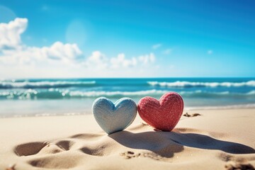 Fototapeta premium heart on the beach