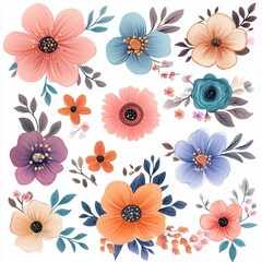 Watercolor Floral Pattern.